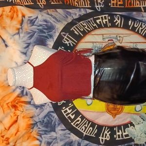 Maroon velvet racer back crop top